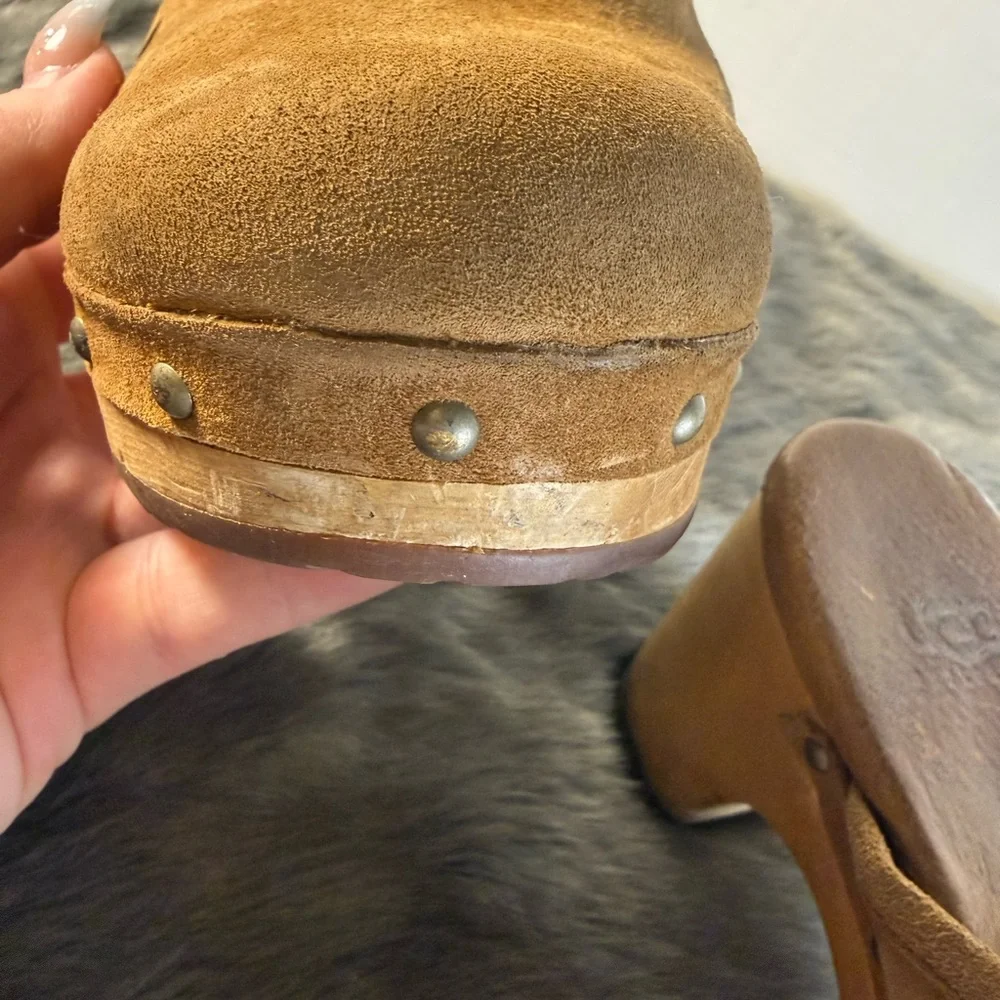 UGG Women's Brown Suede Clogs - Picture 8 of 13
